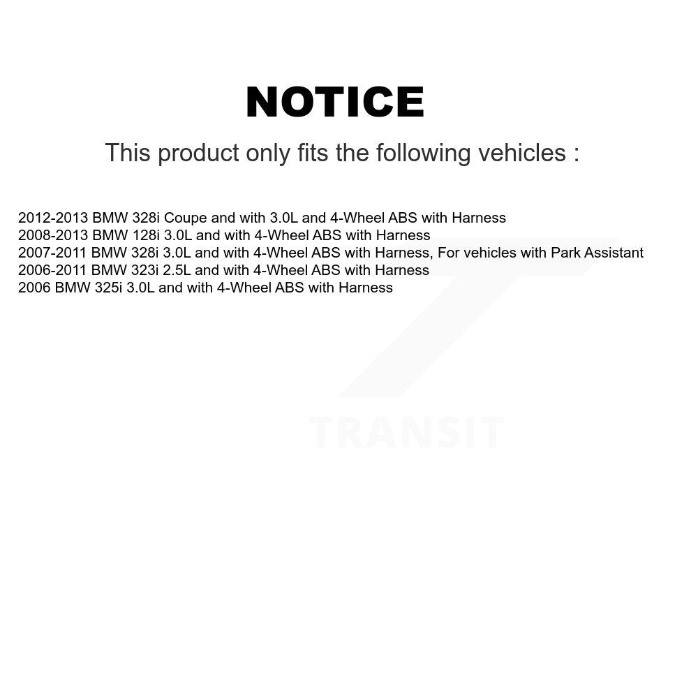 ABS Wheel Speed Sensor Rear SEN-2ABS0033 For BMW 323i 328i 128i 325i