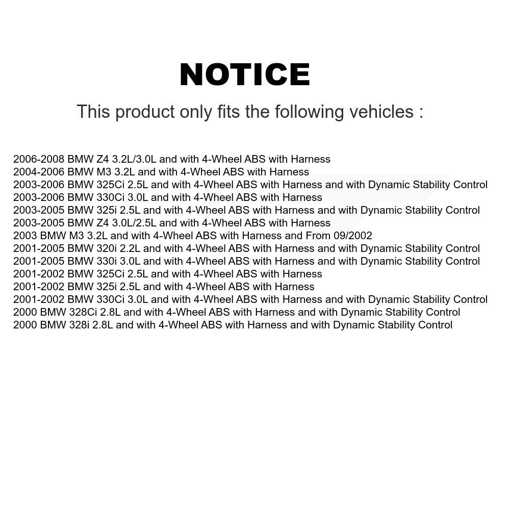 ABS Wheel Speed Sensor Front SEN-2ABS0077 For BMW Z4 330Ci 325i 325Ci M3 320i