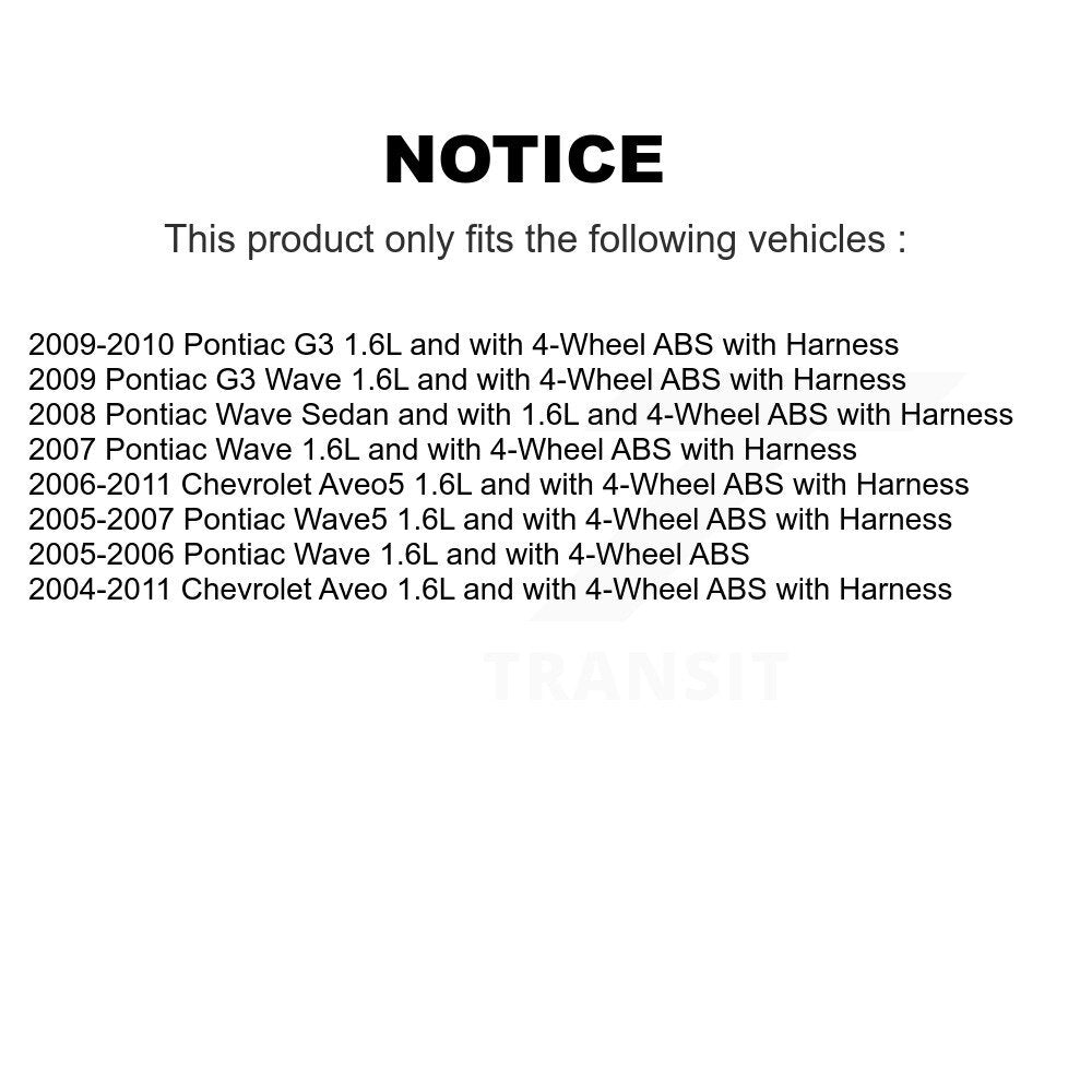 ABS Wheel Speed Sensor Front Right SEN-2ABS0131 For Chevrolet Aveo Pontiac Aveo5