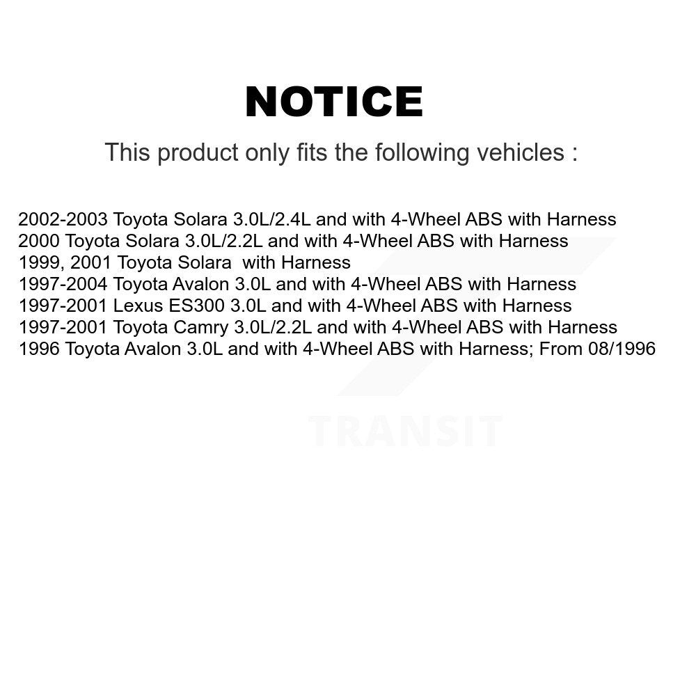 ABS Wheel Speed Sensor Front Right SEN-2ABS0135 For Toyota Camry Solara Avalon