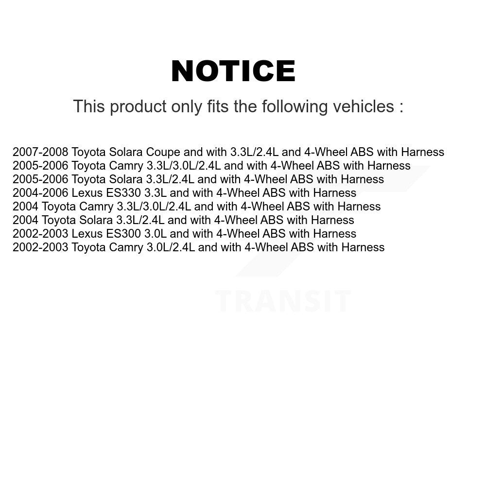 ABS Wheel Speed Sensor Front Right SEN-2ABS0144 For Toyota Camry Lexus Solara