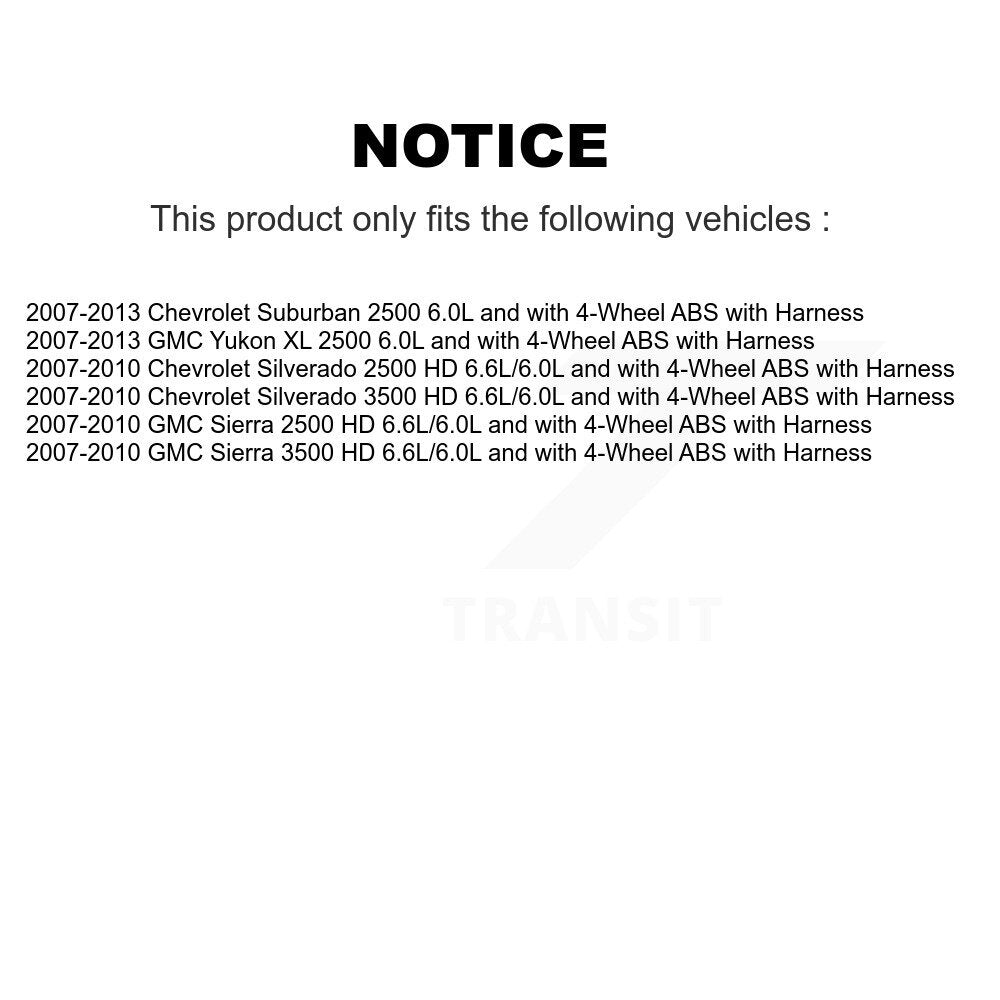 ABS Wheel Speed Sensor Front SEN-2ABS0181 For Chevrolet GMC Sierra 2500 HD 3500