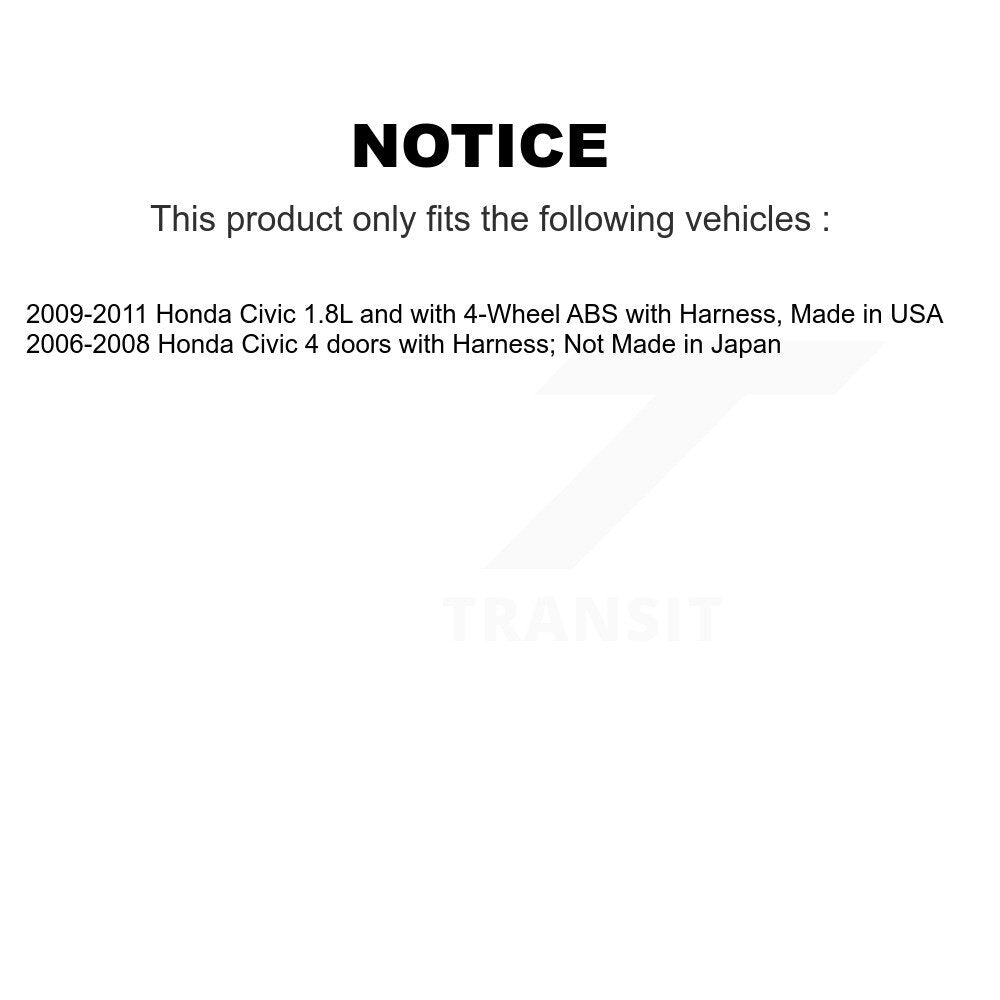 ABS Wheel Speed Sensor Front Right SEN-2ABS0192 For Honda Civic