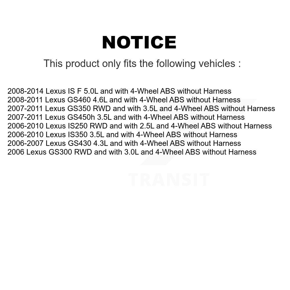 ABS Wheel Speed Sensor Front Right SEN-2ABS0295 For Lexus IS250 IS350 GS350 IS F