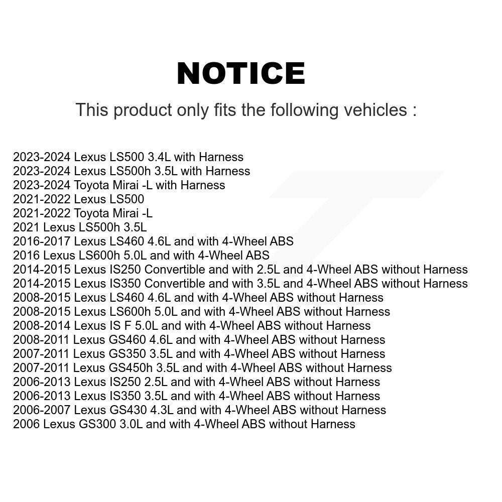 ABS Wheel Speed Sensor Rear Right SEN-2ABS0307 For Lexus IS250 IS350 LS460 GS350