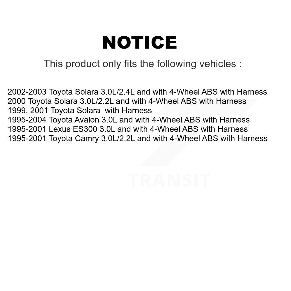 ABS Wheel Speed Sensor Rear Left SEN-2ABS0313 For Toyota Camry Solara Avalon