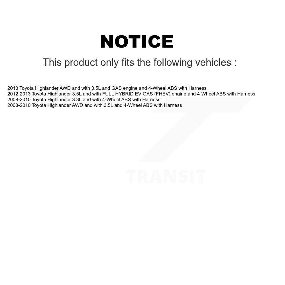 ABS Wheel Speed Sensor Rear Left SEN-2ABS0315 For Toyota Highlander with Harness