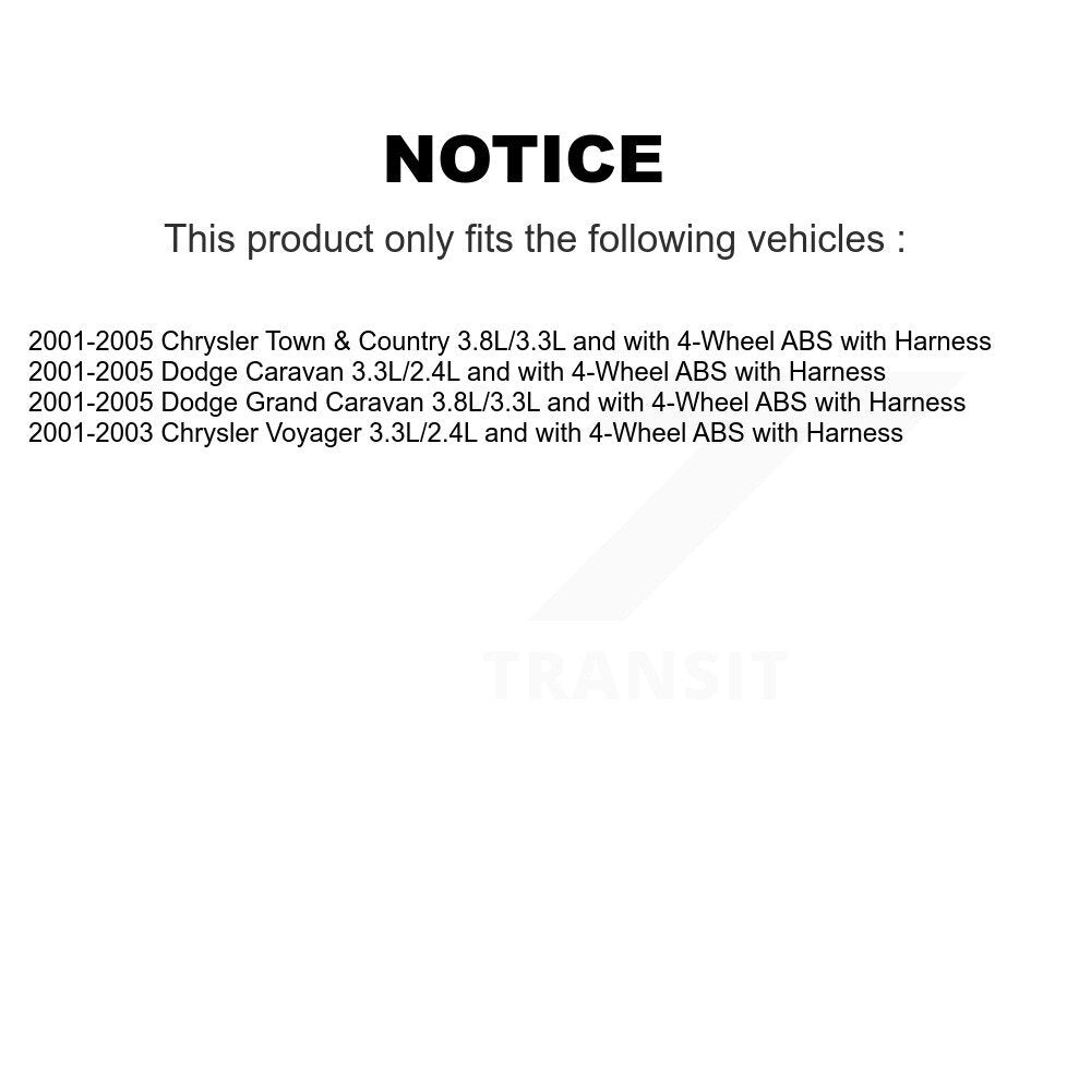 ABS Wheel Speed Sensor Front Right SEN-2ABS0328 For Dodge Caravan Grand Chrysler