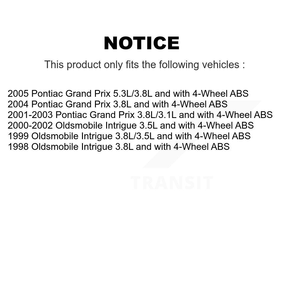 ABS Wheel Speed Sensor Wiring Harness Front SEN-2ABS0394 For Pontiac Grand Prix
