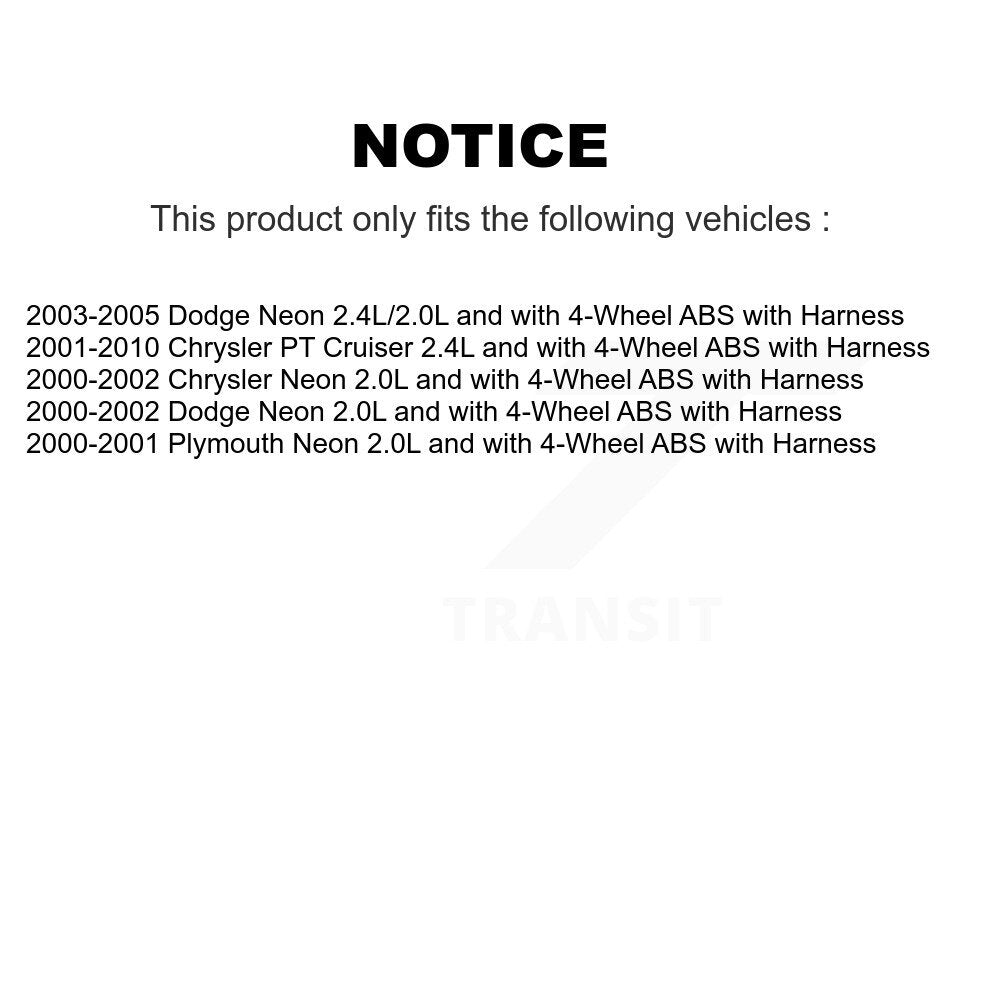 ABS Wheel Speed Sensor Front Right SEN-2ABS0443 For Chrysler PT Cruiser Neon