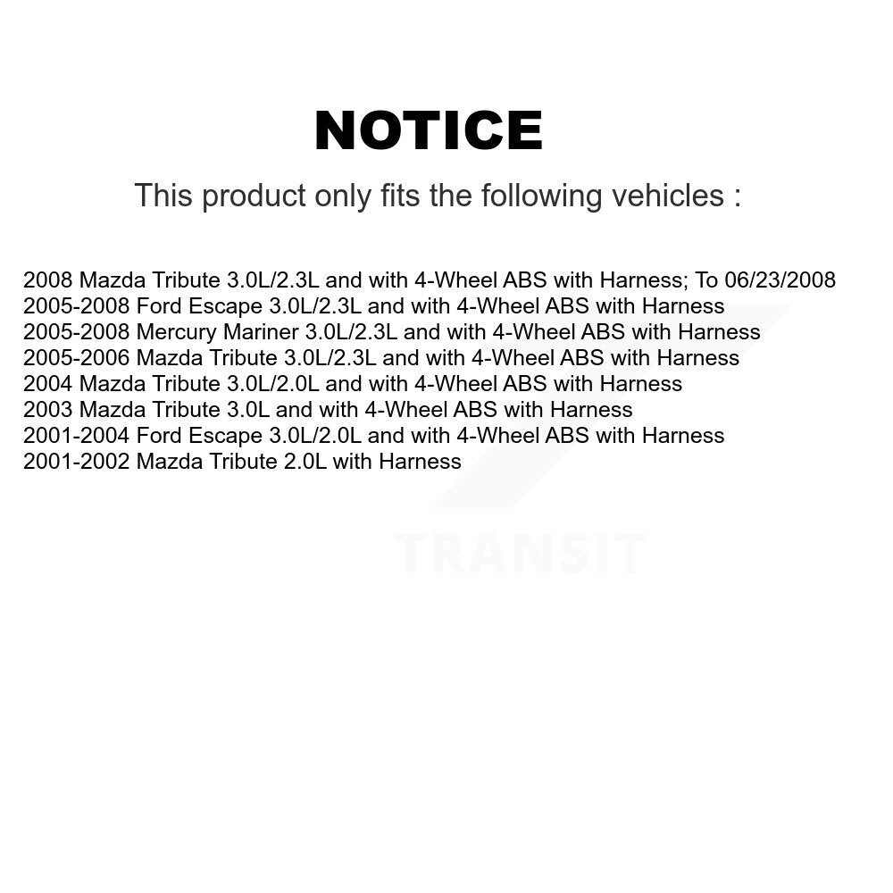 ABS Wheel Speed Sensor Front Right SEN-2ABS0460 For Ford Escape Mazda Tribute