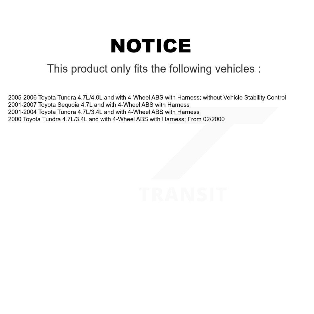 ABS Wheel Speed Sensor Front Right SEN-2ABS0472 For Toyota Tundra Sequoia