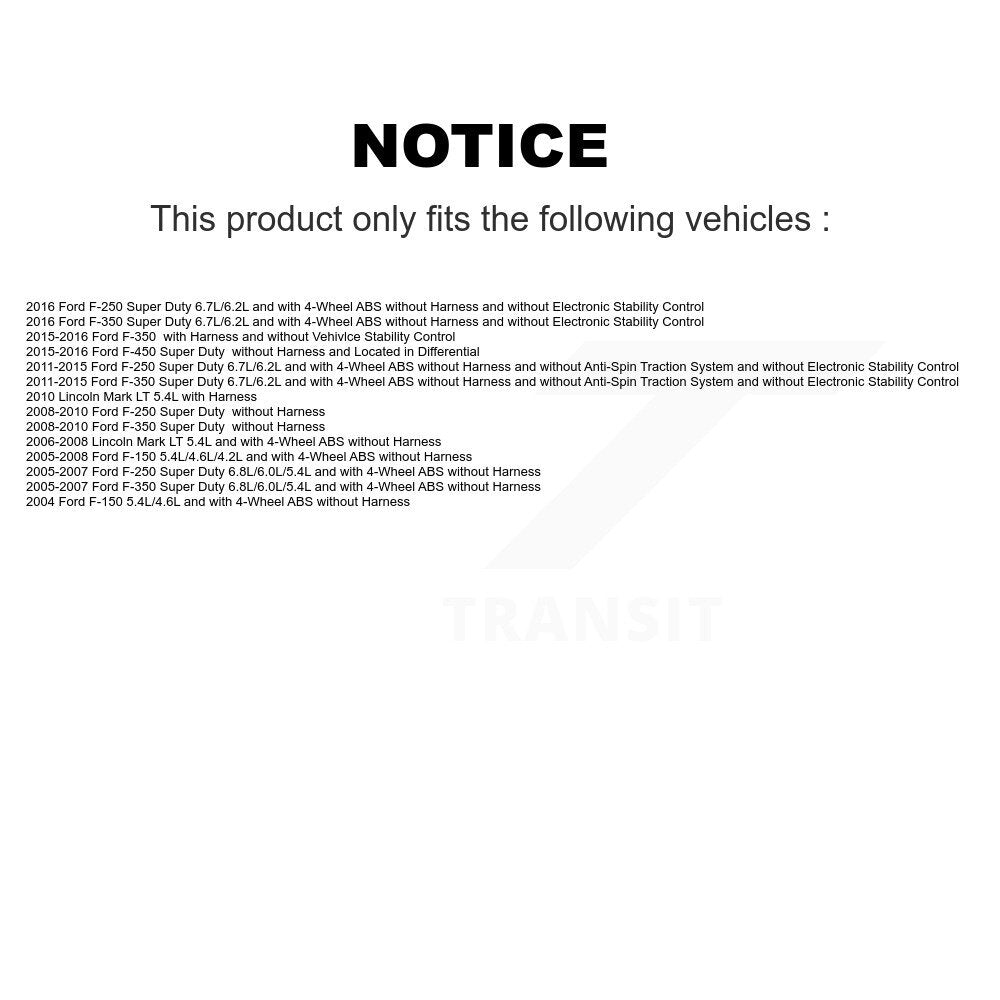 ABS Wheel Speed Sensor Rear SEN-2ABS0486 For Ford F-150 F-350 Super Duty F-250