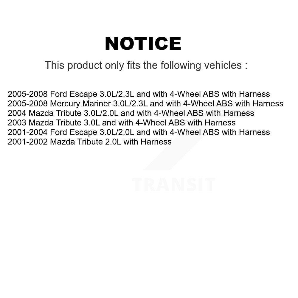 ABS Wheel Speed Sensor Rear Left SEN-2ABS0491 For Ford Escape Mazda Tribute