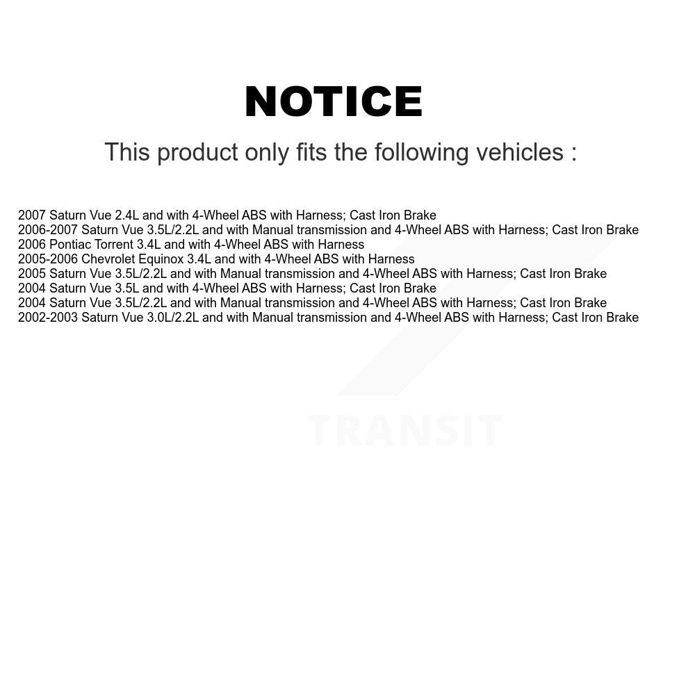 ABS Wheel Speed Sensor Front SEN-2ABS0531 For Saturn Vue Chevrolet Equinox