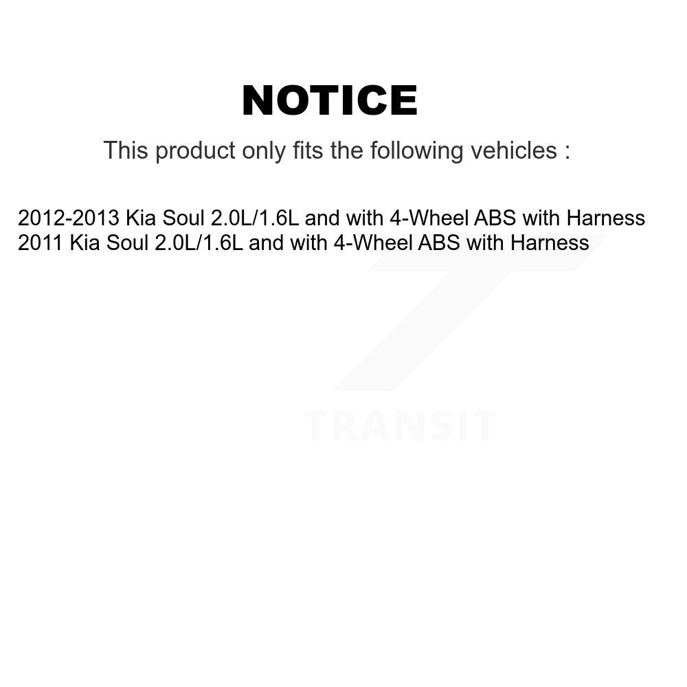 ABS Wheel Speed Sensor Front Right SEN-2ABS0536 For 11-13 Kia Soul with Harness