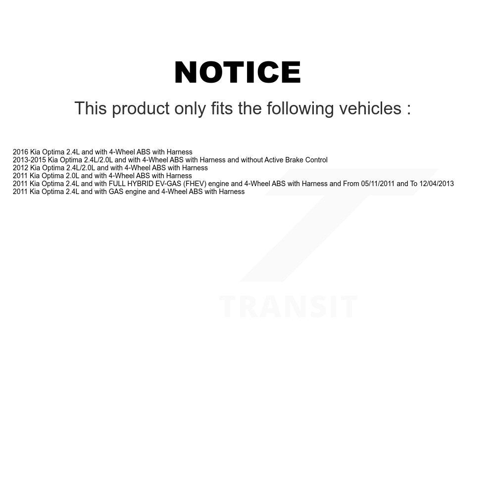 ABS Wheel Speed Sensor Rear Left SEN-2ABS0630 For Kia Optima