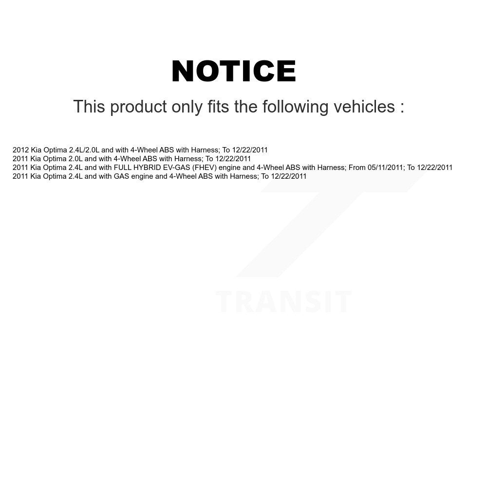 ABS Wheel Speed Sensor Front Left SEN-2ABS0633 For Kia Optima