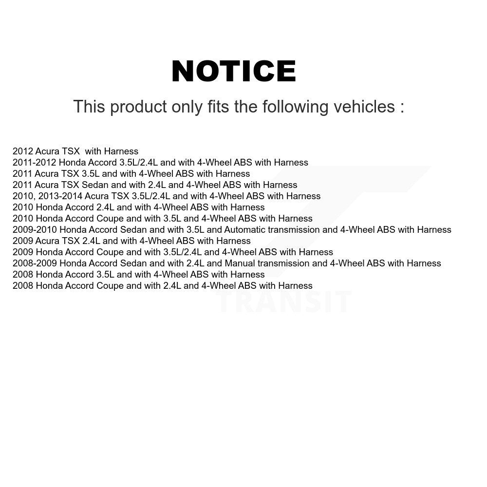 ABS Wheel Speed Sensor Front Left SEN-2ABS0646 For Honda Accord Acura TSX