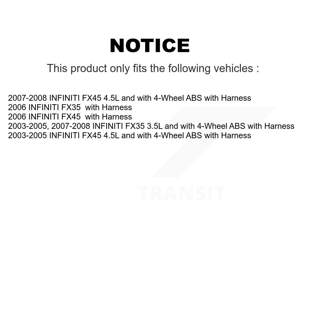 ABS Wheel Speed Sensor Front SEN-2ABS0651 For INFINITI FX35 FX45 with Harness