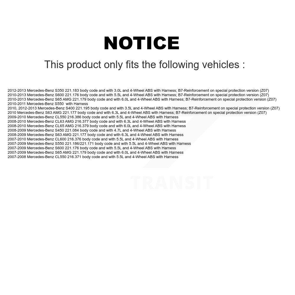 ABS Wheel Speed Sensor Rear SEN-2ABS0691 For Mercedes-Benz S550 S450 S350 CL550