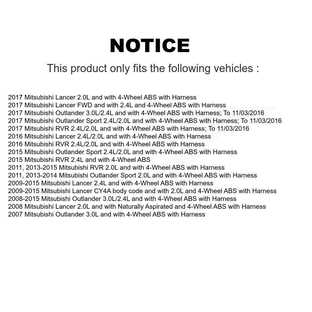ABS Wheel Speed Sensor Front Right SEN-2ABS0710 For Mitsubishi Lancer Outlander