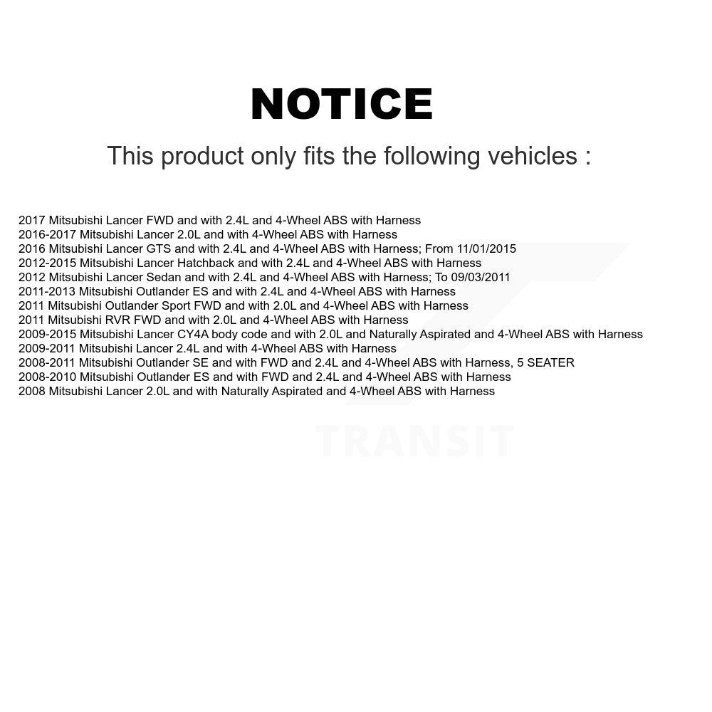 ABS Wheel Speed Sensor Rear Left SEN-2ABS0711 For Mitsubishi Lancer Outlander