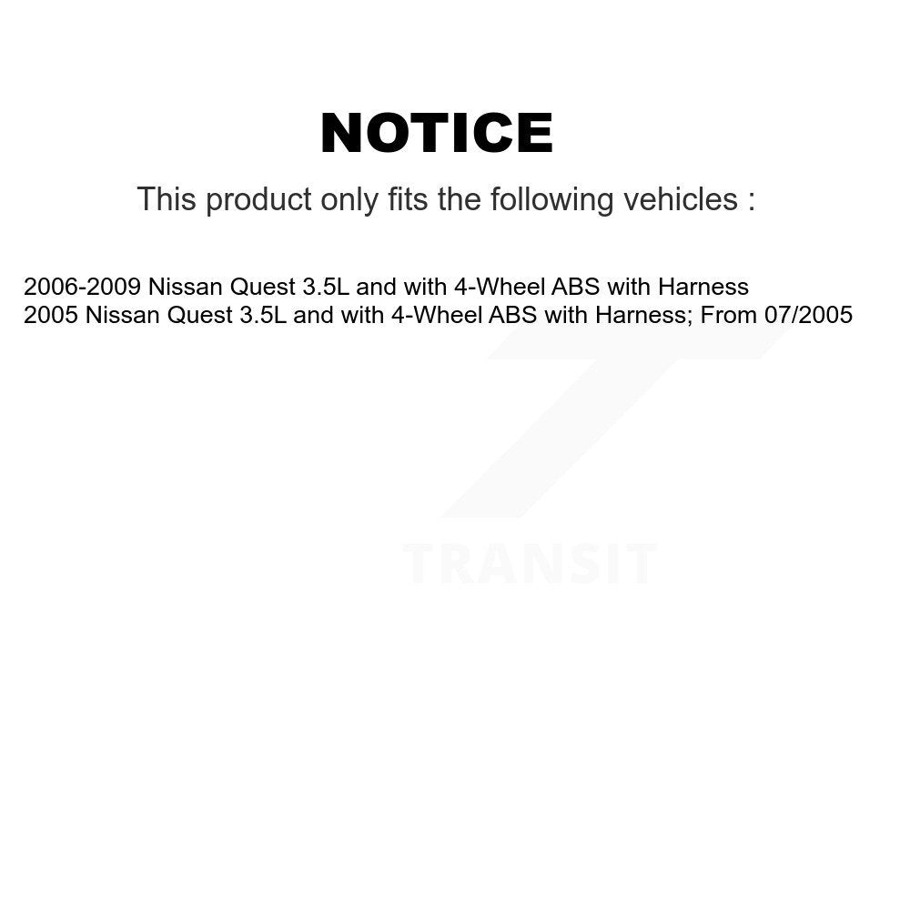 ABS Wheel Speed Sensor Front Left SEN-2ABS0721 For Nissan Quest