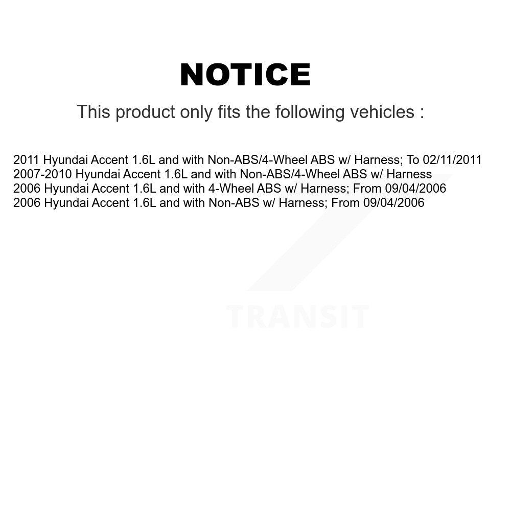 ABS Wheel Speed Sensor Wiring Harness Rear Left SEN-2ABS0798 For Hyundai Accent