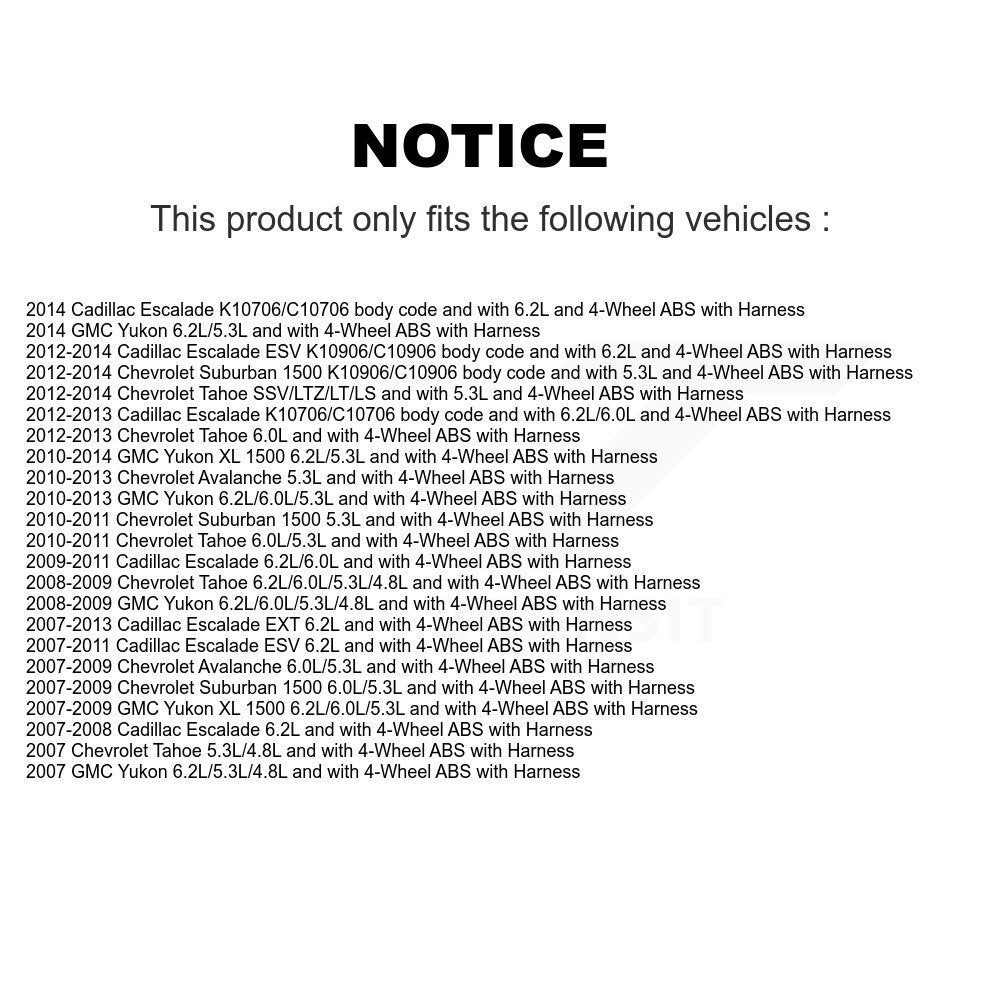 ABS Wheel Speed Sensor Rear SEN-2ABS0799 For Chevrolet Avalanche GMC Cadillac XL