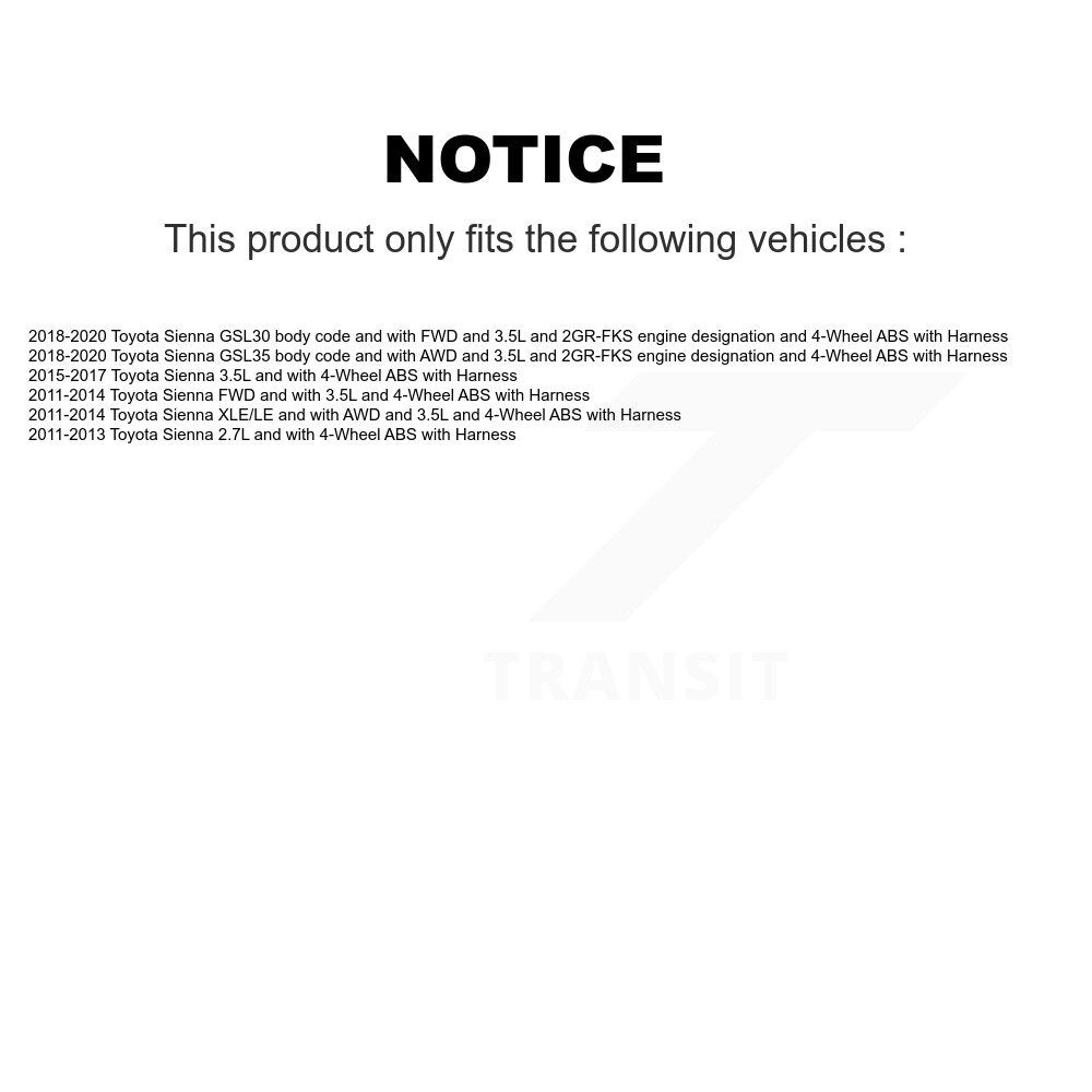 ABS Wheel Speed Sensor Front Right SEN-2ABS0888 For Toyota Sienna with Harness