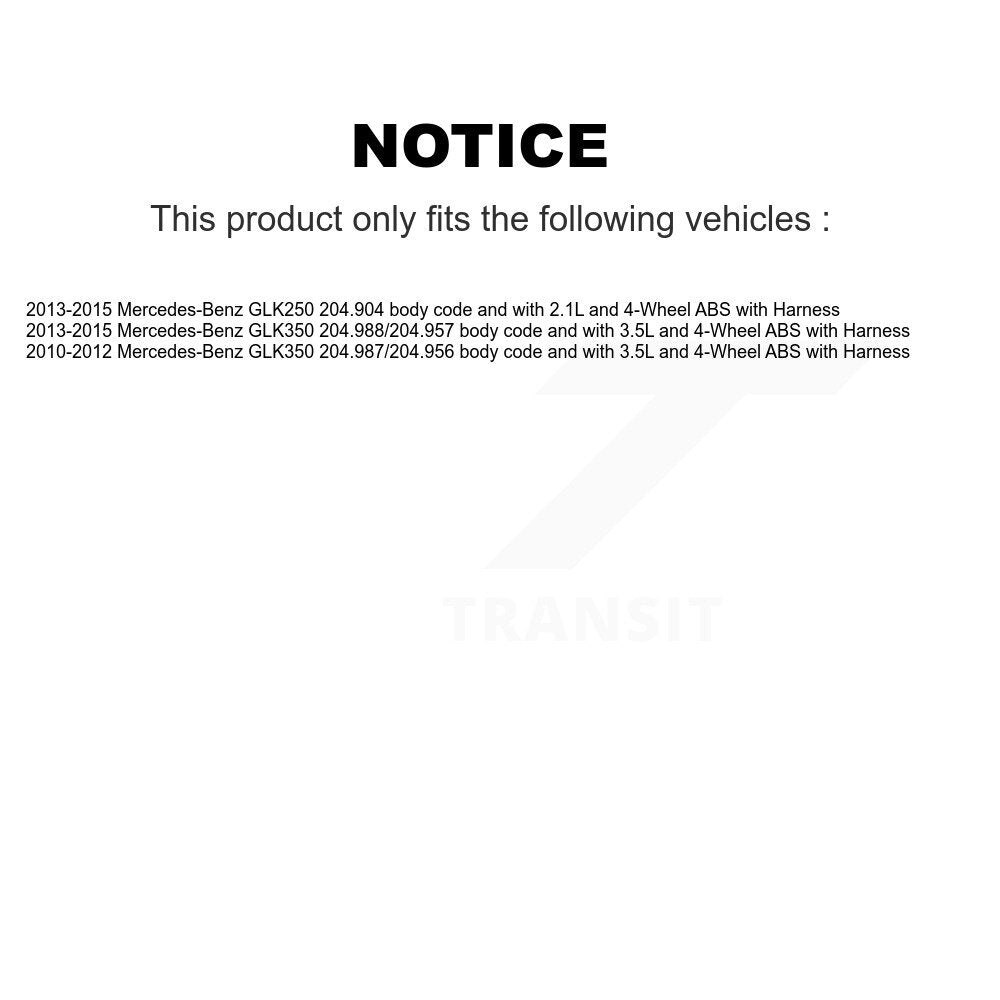 ABS Wheel Speed Sensor Rear SEN-2ABS0893 For Mercedes-Benz GLK350 GLK250