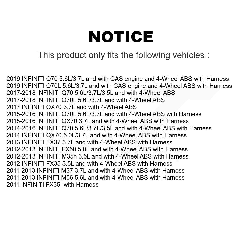 ABS Wheel Speed Sensor Rear SEN-2ABS0920 For INFINITI QX70 FX35 M37 FX37 Q70 M56