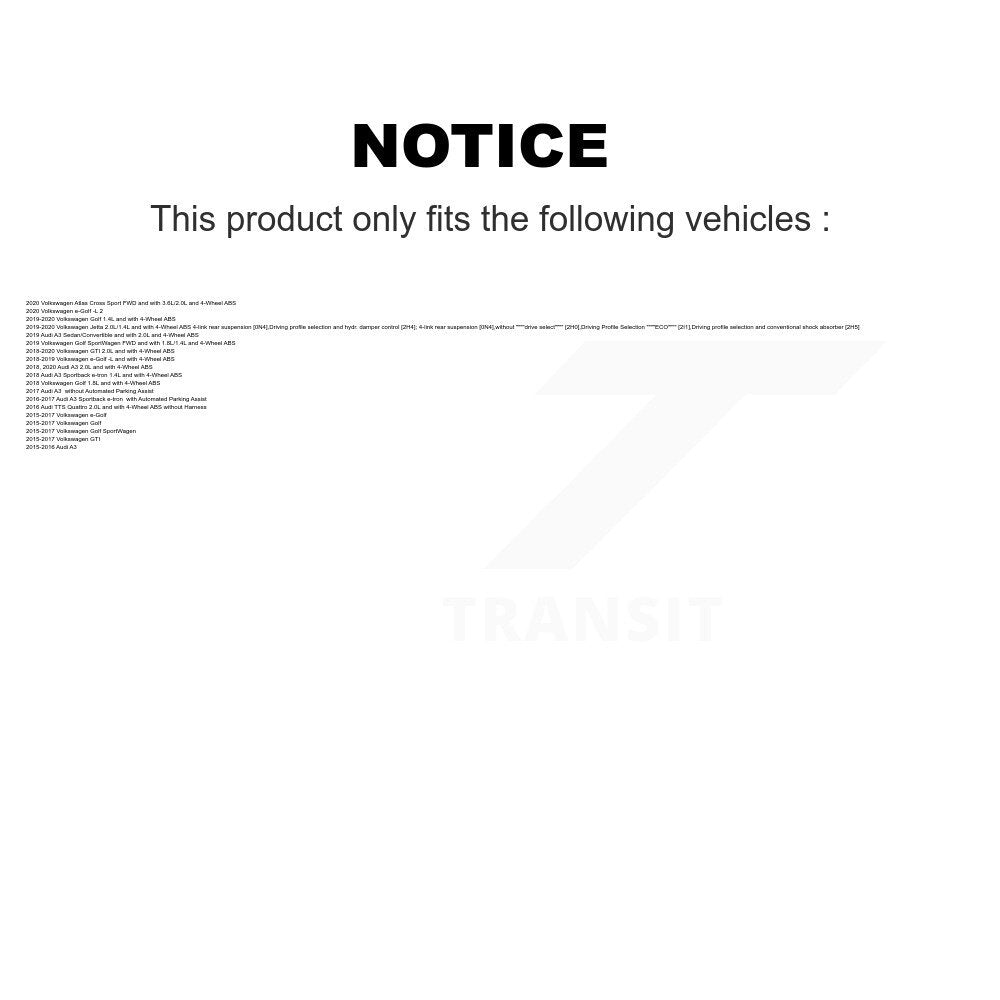 ABS Wheel Speed Sensor Rear SEN-2ABS0963 For Volkswagen Golf Jetta SportWagen A3