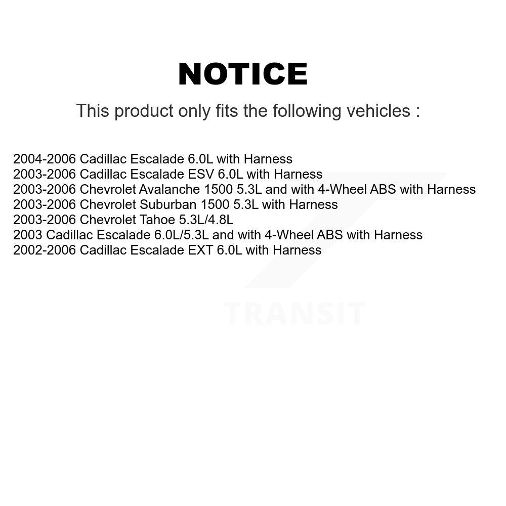 ABS Wheel Speed Sensor Rear SEN-2ABS1268 For Chevrolet Avalanche 1500 Cadillac