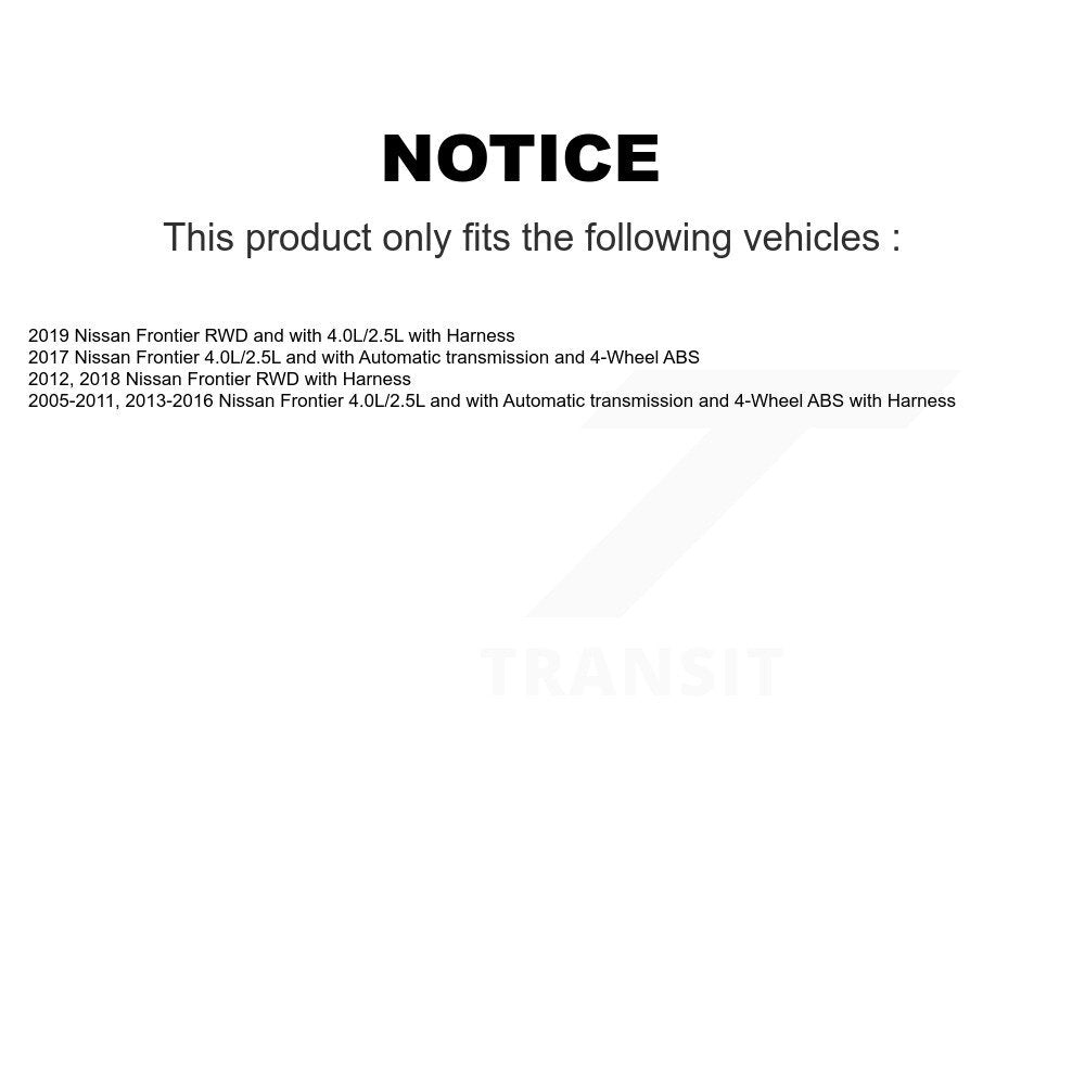ABS Wheel Speed Sensor Rear Right SEN-2ABS1383 For Nissan Frontier