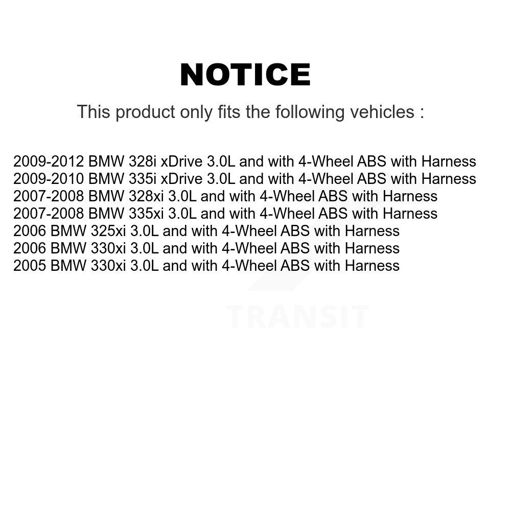 ABS Wheel Speed Sensor Rear SEN-2ABS1514 For BMW 328i xDrive 328xi 335i 335xi