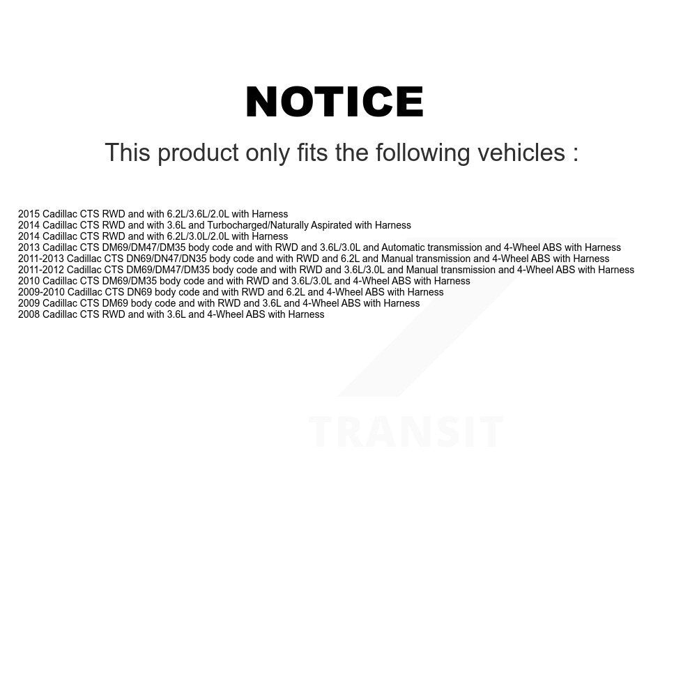 ABS Wheel Speed Sensor Front SEN-2ABS1537 For Cadillac CTS with Harness