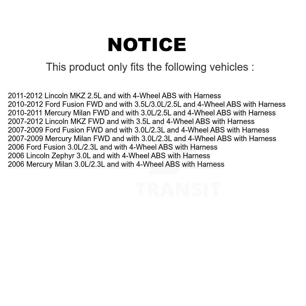 ABS Wheel Speed Sensor Rear Left SEN-2ABS1562 For Ford Fusion Lincoln MKZ Zephyr