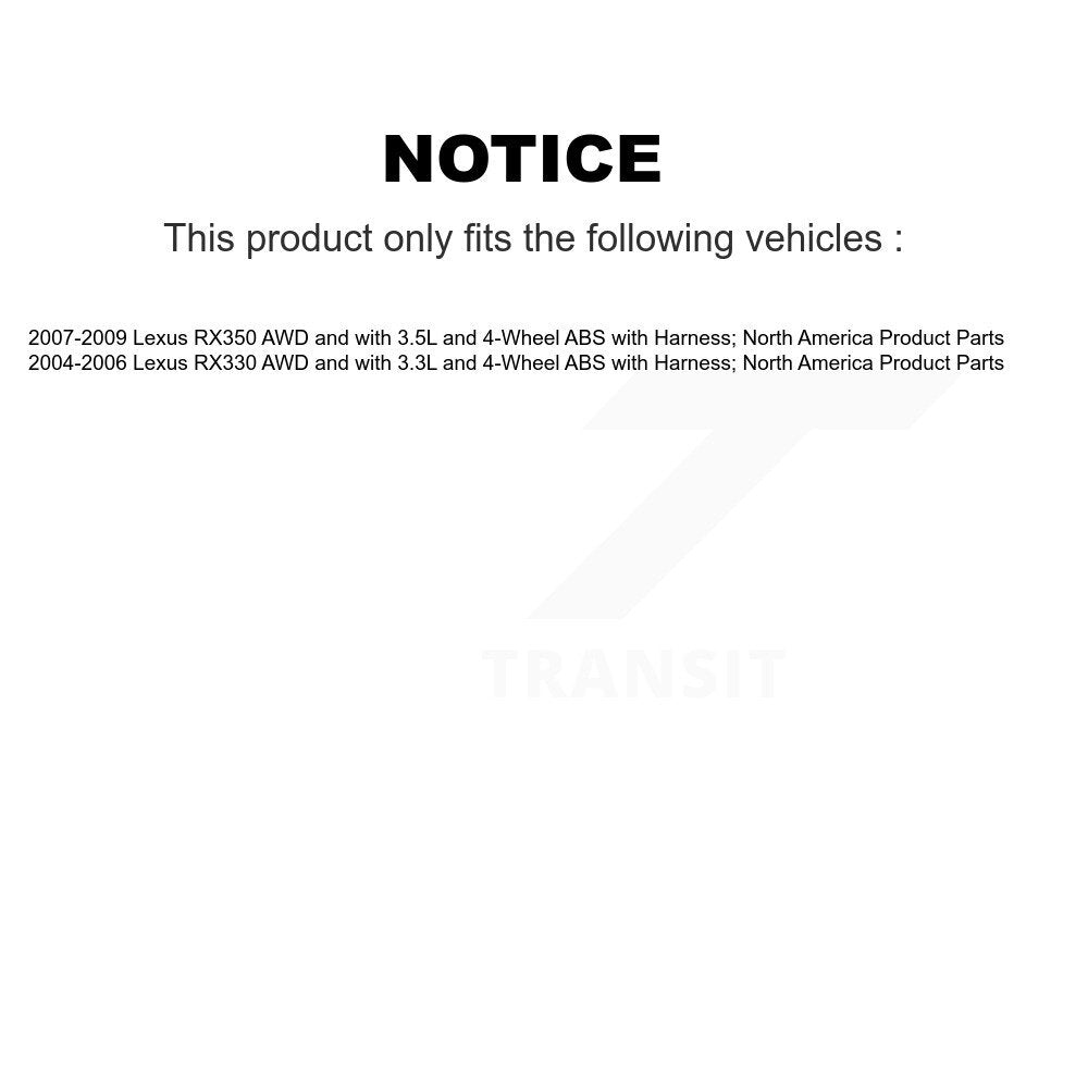 ABS Wheel Speed Sensor Rear Left SEN-2ABS1662 For Lexus RX350 RX330