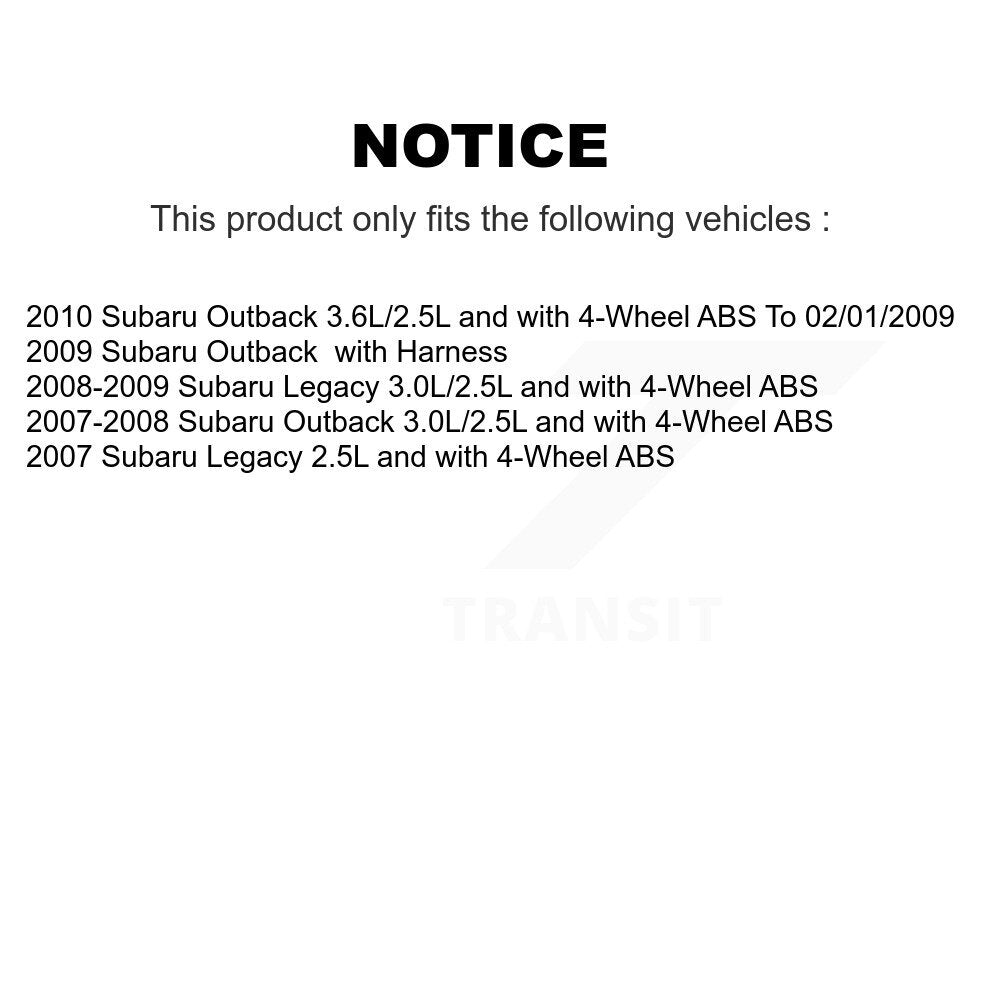 ABS Wheel Speed Sensor Rear Left SEN-2ABS1837 For Subaru Outback Legacy