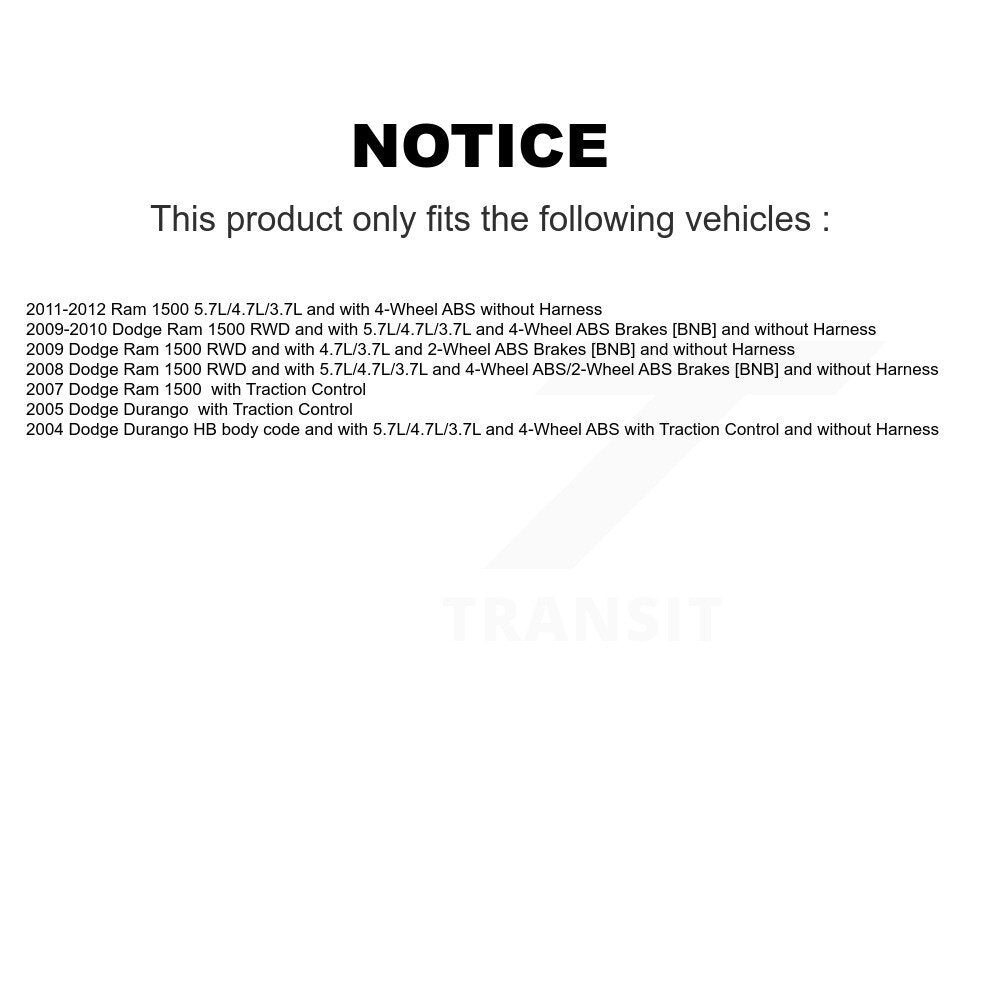 ABS Wheel Speed Sensor Rear SEN-2ABS2013 For Dodge Ram 1500 Durango