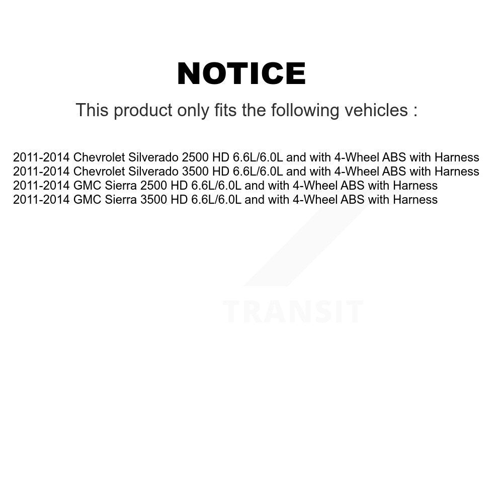ABS Wheel Speed Sensor Rear SEN-2ABS2398 For GMC Chevrolet Sierra 2500 HD 3500
