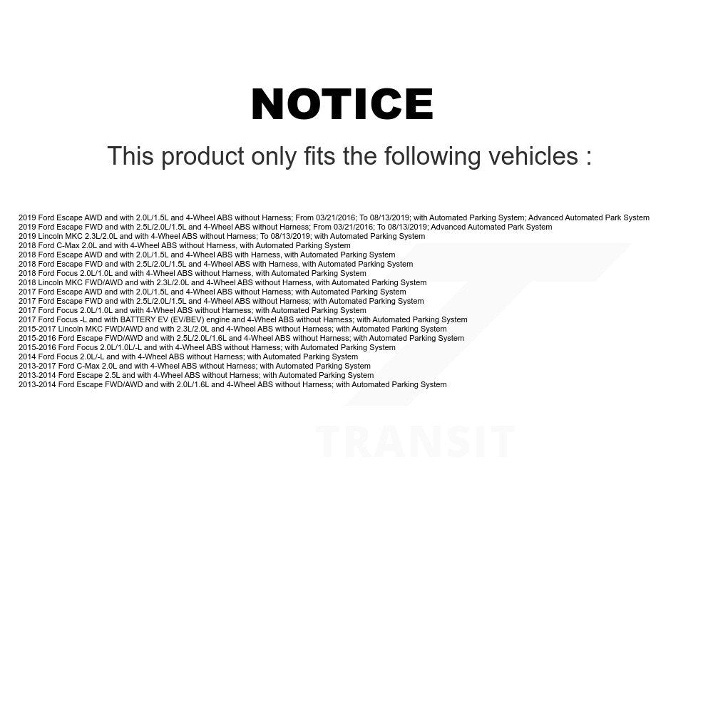 ABS Wheel Speed Sensor Rear SEN-2ABS2474 For Ford Escape Focus Lincoln MKC C-Max