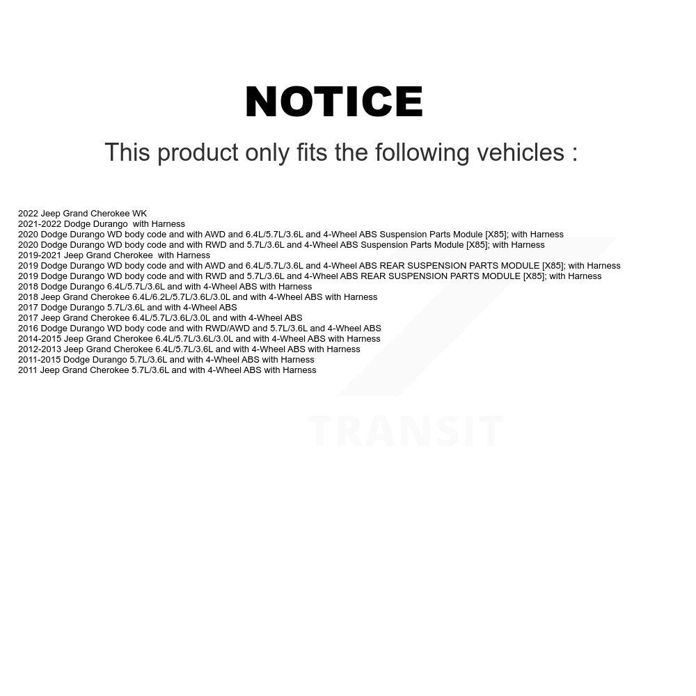 ABS Wheel Speed Sensor Rear SEN-2ABS2507 For Jeep Grand Cherokee Dodge Durango