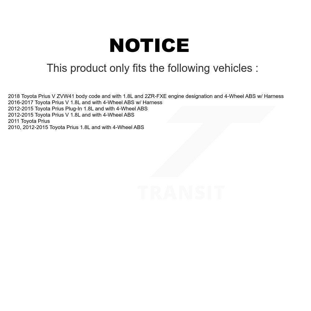 ABS Wheel Speed Sensor Wiring Harness Rear Left SEN-2ABS2591 For Toyota Prius V