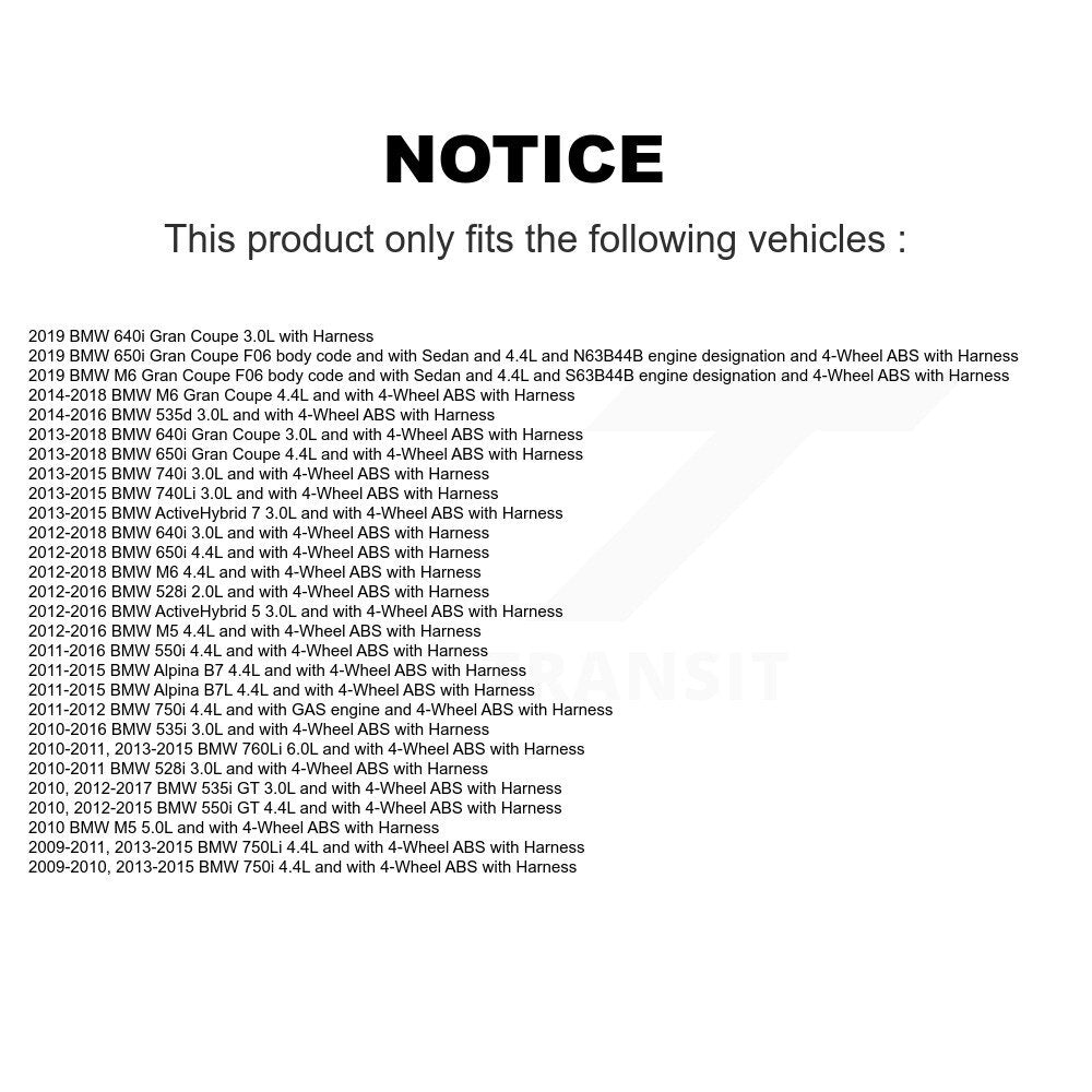 ABS Wheel Speed Sensor Front SEN-2ABS2614 For BMW M5 528i 650i 535i M6 Gran 750i