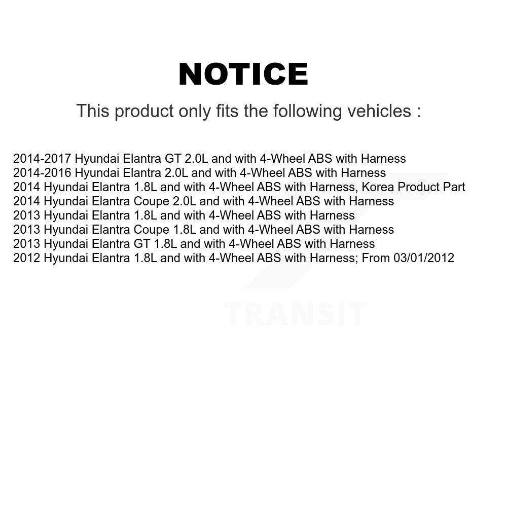 ABS Wheel Speed Sensor Front Right SEN-2ABS2814 For Hyundai Elantra GT Coupe