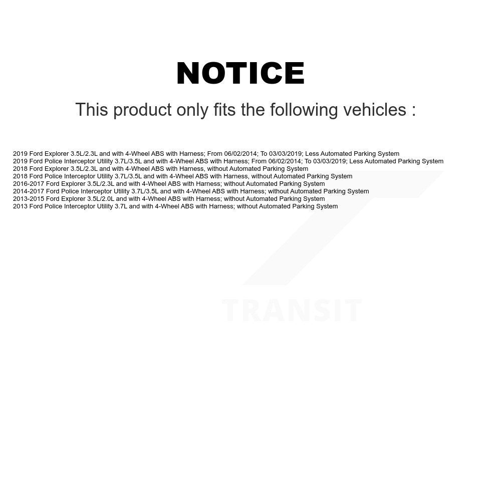 ABS Wheel Speed Sensor Rear SEN-2ABS2837 For Ford Explorer Police Interceptor