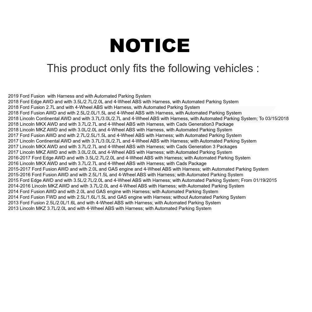ABS Wheel Speed Sensor Rear SEN-2ABS2845 For Ford Fusion Edge Lincoln MKX MKZ